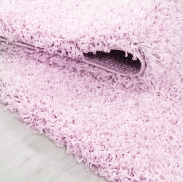 Hochflor Teppich Einfarbig in Rosa l Mdchenteppich Hochflor Rosa